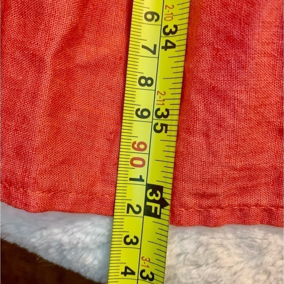NWT St. John’s Bay Dress Petite Large (PL) Mini Ruffled Orange Pink Sleeveless - Picture 12 of 14